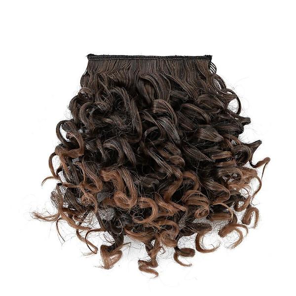 Afro Bangs 8 tum lockigt lugg extensions Clip in Bangs-WELLNGS black & auburn