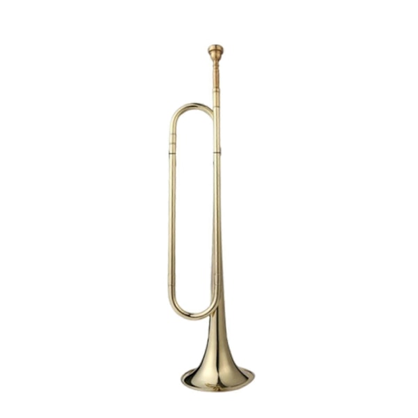 Signalhorn Kavaleritrompet med munnstykke Blåseinstrument Speidertrompet Signalhorn for Kavaleriband Sceneopptreden Nybegynnere Voksne - WELLNGS gold Bb  7C