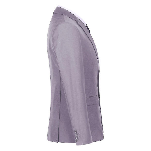 Allthemen Herrkostym för bröllop, fest, middag, 3-delat affärskostym, kavaj, väst, byxor, 9 färger - WELLNGS Light Grey M