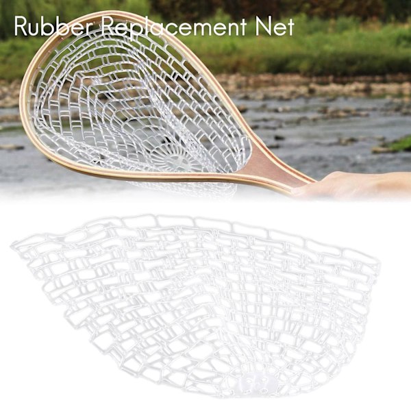 47 tommers klar gummi erstatningsnett erstatningspose for fluefiske landingsnett fiskeutstyr-WELLNGS