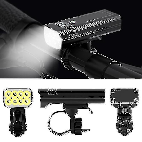 30.000 Lumen Cykellys 10.000mah USB Genopladelig Batteri LED Cykellys Forlygte MTB Vandtæt Lommelygte Forlygte - WELLNGS