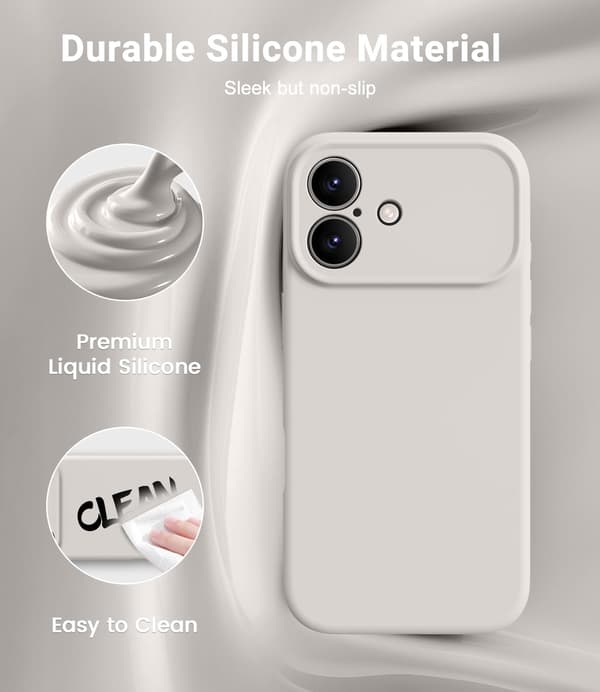 Stødsikkert flydende silikonecover til iPhone 17 Pro Max | MagSafe stone iPhone 17 Pro Max
