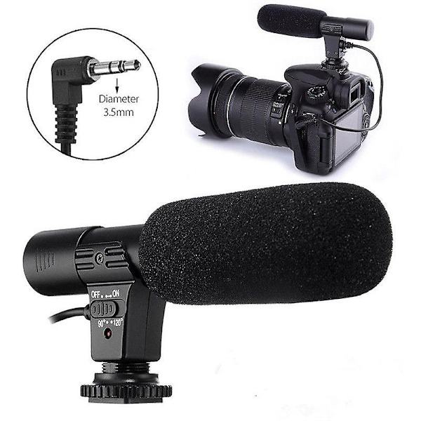 3,5 mm DV-stereomikrofon Mic-WELLNGS för Nikon D7000 D300s D5100 D5300 D3300 D3200