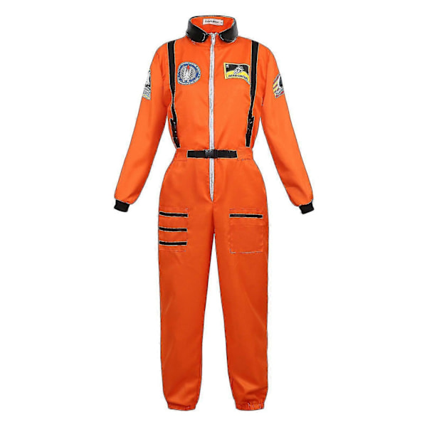 Astronaut Kostume Rumdragt til Voksen Cosplay Kostumer Lynlås Halloween Kostume Par Flyverdragt Plus Størrelse Uniform - WELLNGS Orange for Women M