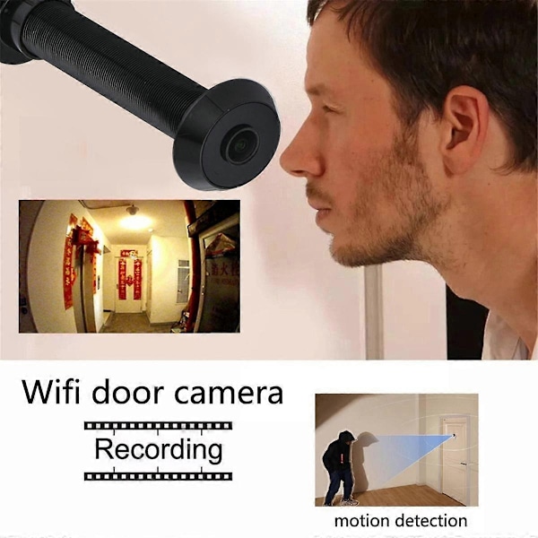 1080P Tuya Smart Life Hjem Digital Viewer Kighuller Dør Kamera Øje WiFi IR Nattesyn Dør Øje Kamera EU STIK Sølv-WELLNGS