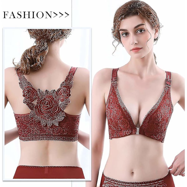 Floral Secrets Comfort Rose BH, Comfort Rose Lift BH, Foran Lukning Push Up Trådløs & Sømløs BH Cy-WELLNGS Black 34-75E