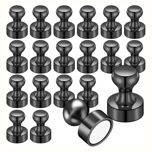 20 stk. sorte køleskabsmagneter, stærke køleskabsmagneter, whiteboard-magneter, køleskabsmagneter til voksne, små magneter til køkken, kontor, skole, skab, kort