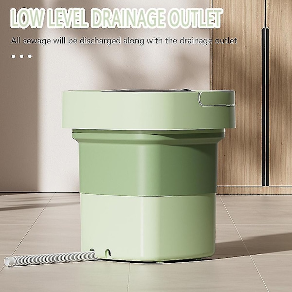 11L Taitettava pesukone linkouskuivaimella, sininen valo sterilointi pyykinpesukone alusvaatteille vauvan vaatteille-WELLNGS Green US Plug