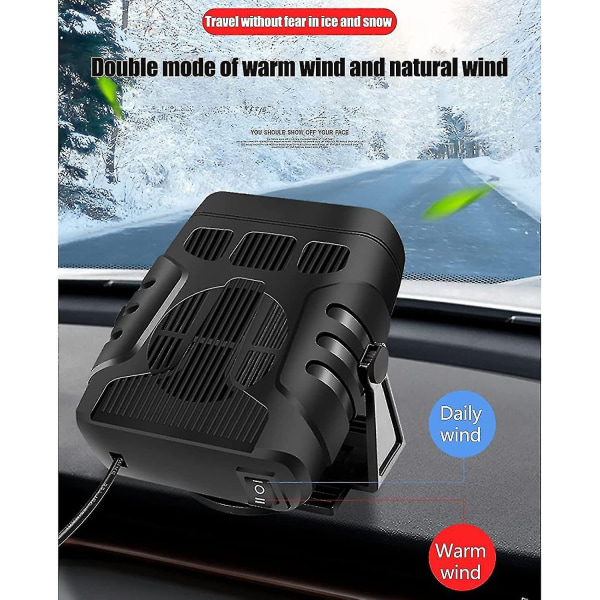 12V/24V Bærbar Bilvarmer Defroster Varmer 120W/200W Vindusrute Vifte-WELLNGS