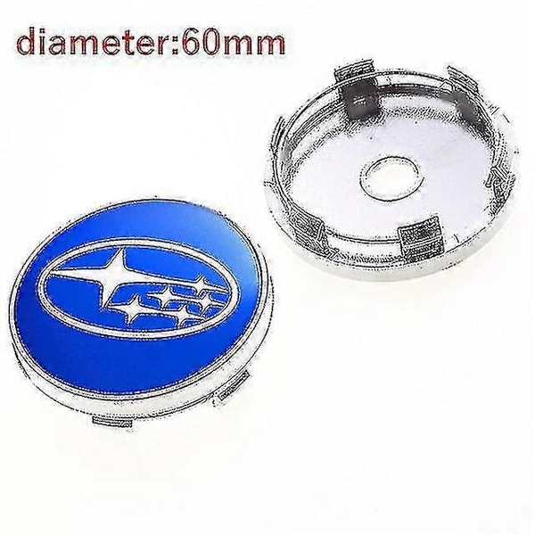 60 mm:n auton tyylinen keskihubin korkki Subaru Sti Wrx Forester Outback Impreza Legacy Xv Tribeca -tarvikkeille - WELLNGS A