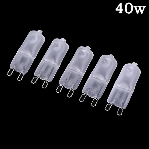 5 stk. Frosted Halogen G9 Dimbar Pære 220v Lampe 20/40/60w Halogen Lys G9-WELLNGS 40W-10PCS