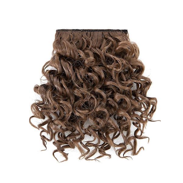 Afro Bangs 8 tum lockigt lugg Extensions Clip in Bangs-WELLNGS light brown