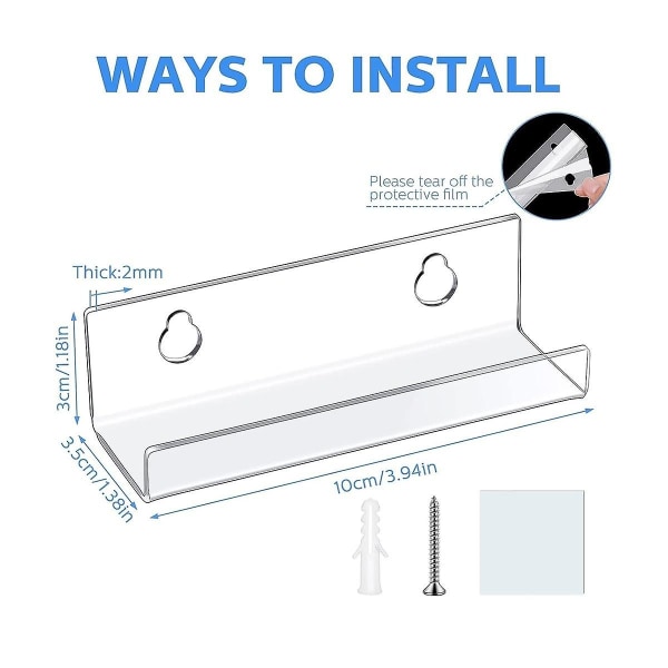 Kirkas vinyylilevyhylly seinäkiinnitys 8-pakkaus, akryylilevy pidike, vinyylilevyhylly näyttö-WELLNGS