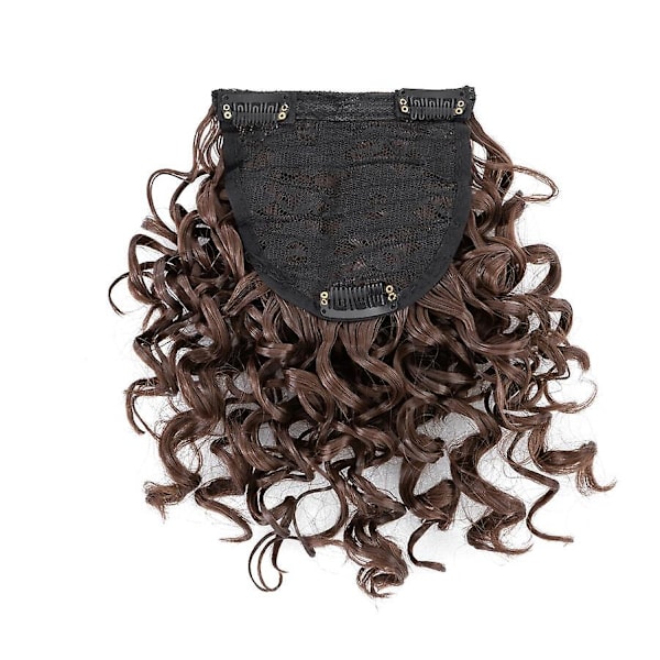 Afro Bangs 8 tum lockigt lugg extensions Clip in Bangs-WELLNGS medium brown