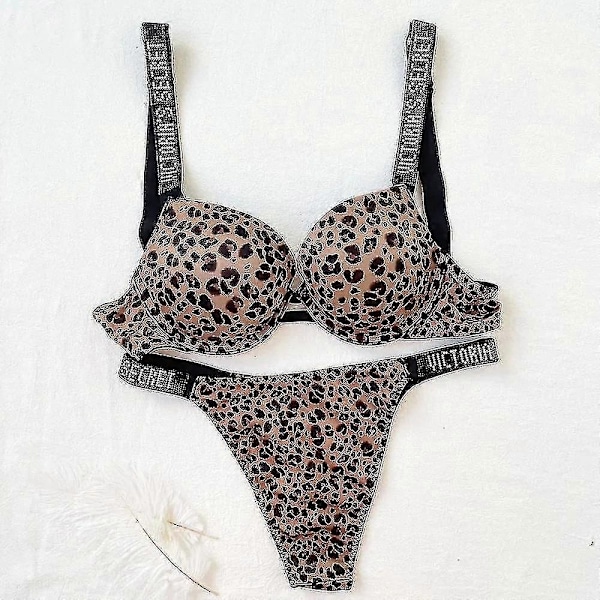 Seksikäs alusvaatesetti mukava naisten push-up rintaliivit Victoria's Secret alusvaatesetti naisten 2-osainen alusvaatesetti - WELLNGS Glossy follows4 75B
