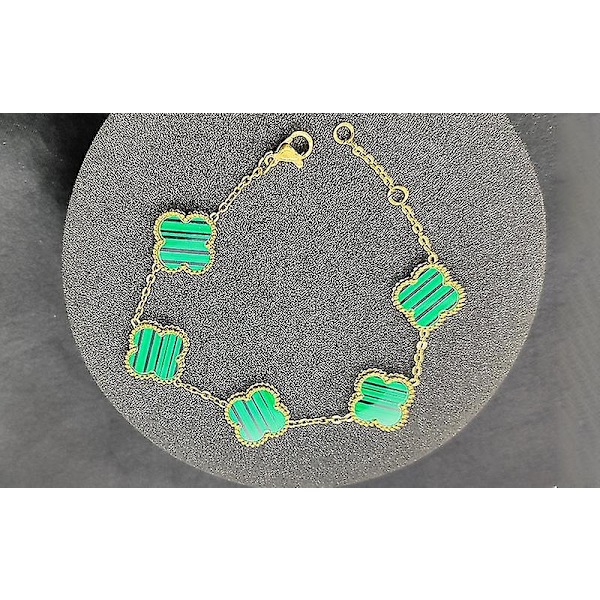 Kvindernes Lucky Clover Reversible Armbånd 18k Kæde Simple Fashion Non-fading Personlig Armbånd-WELLNGS green