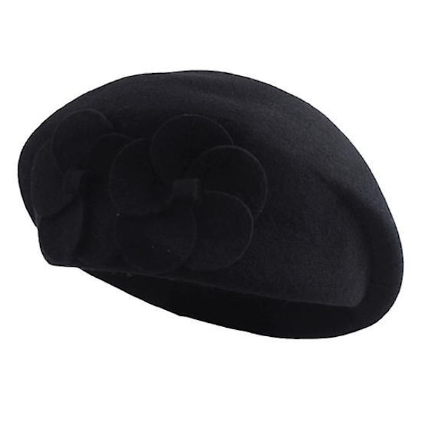 Fransk Hatt Elegant Köldtålig Stretchig Söt Höst Vinter Flickstil Basker för Dejting-WELLNGS khaki