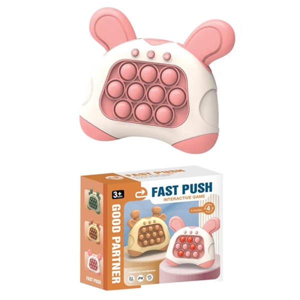 Push-legetøj med let bobleskydespil, cool lommespil, pink