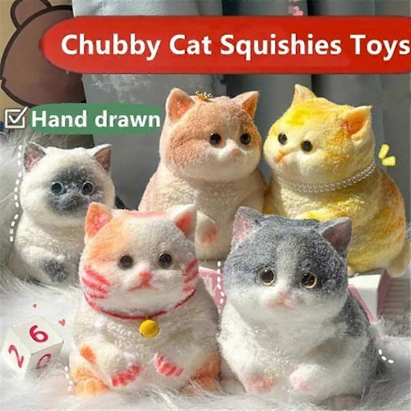 Fed Cat Squishies Legetøj, Stor Cat Squishies Legetøj - WELLNGS A