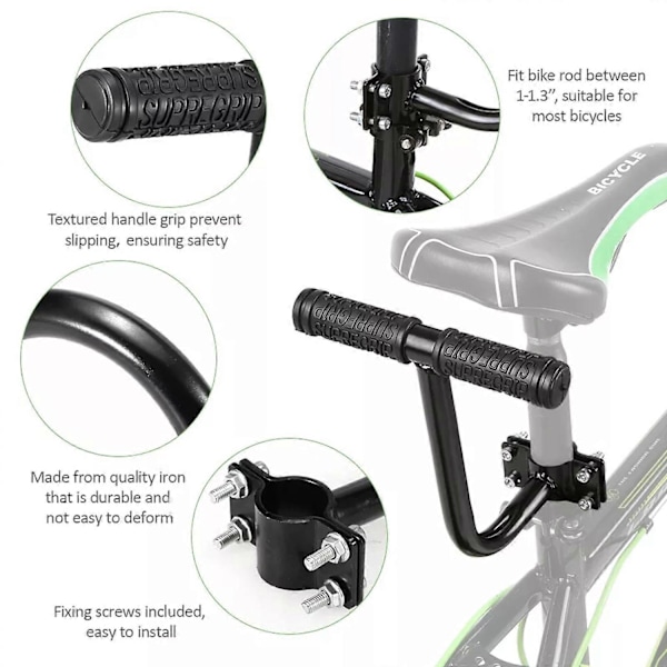 Polkupyörän satula selkänojalla, takapenkki MTB-pyörän takatelineeseen, polkupyörän lastenistuinsetti - WELLNGS Footrests