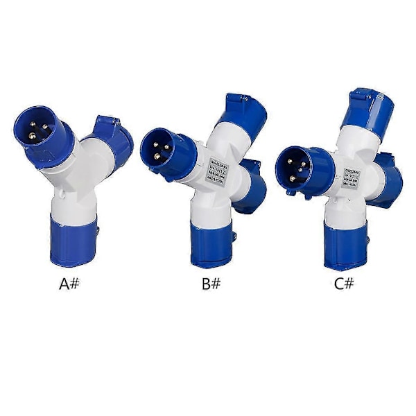 16a Camping Campingvogne Enkelt til 2/3 Vejs Elektrisk Tilslutningssplitter Adapter - WELLNGS C