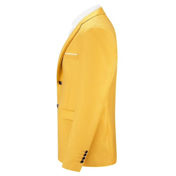 Allthemen miesten business-bleiseri, yksivärinen, slim fit -takki - WELLNGS Yellow S