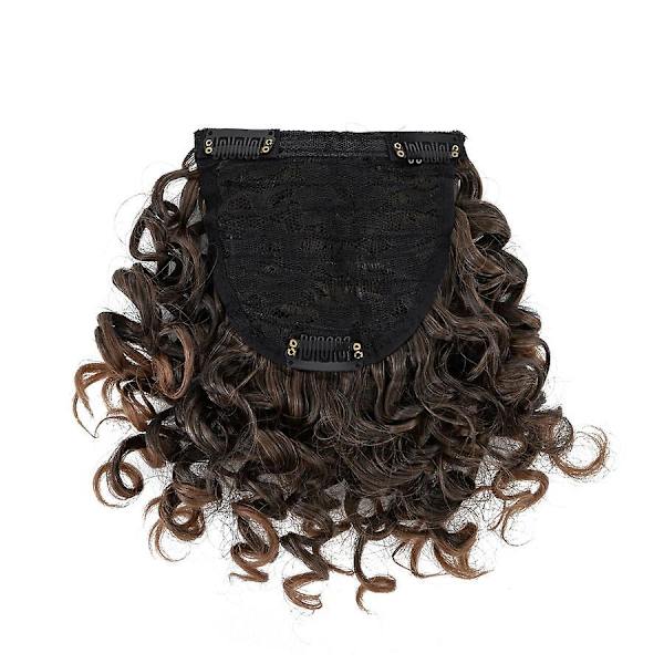 Afro Bangs 8 tum lockigt lugg extensions Clip in Bangs-WELLNGS black & auburn