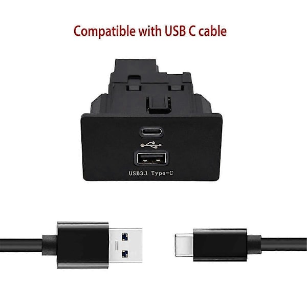 Dubbel USB CarPlay-gränssnittsmodul med typ-C för 2016-2020 HC3Z-19A387-B-WELLNGS