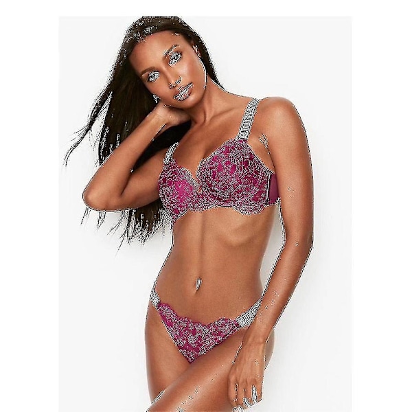 Sexiga Underkläder Komfort Damset Push Up BH S Hemliga Underklädesset Kvinna-WELLNGS RED 80C