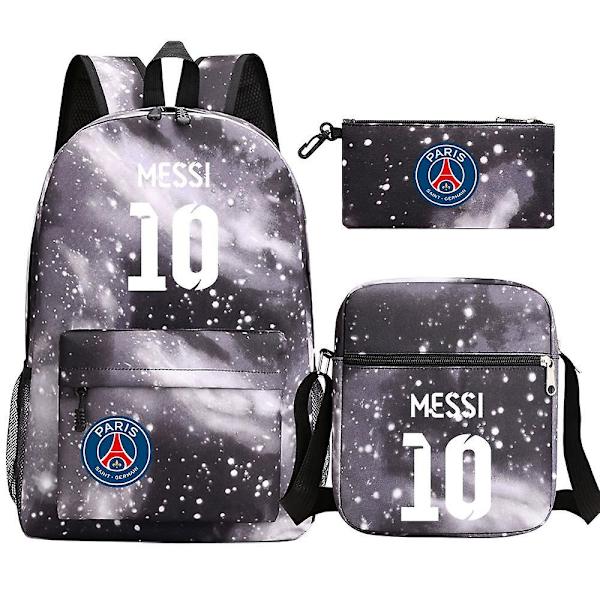 Messi Man Ryggsekk - Skolesekker for Tenåringsjenter, Gutter - 3stk Bærbar PC Casual Mochilas - Dame-, Herre Ryggsekk-WELLNGS 4