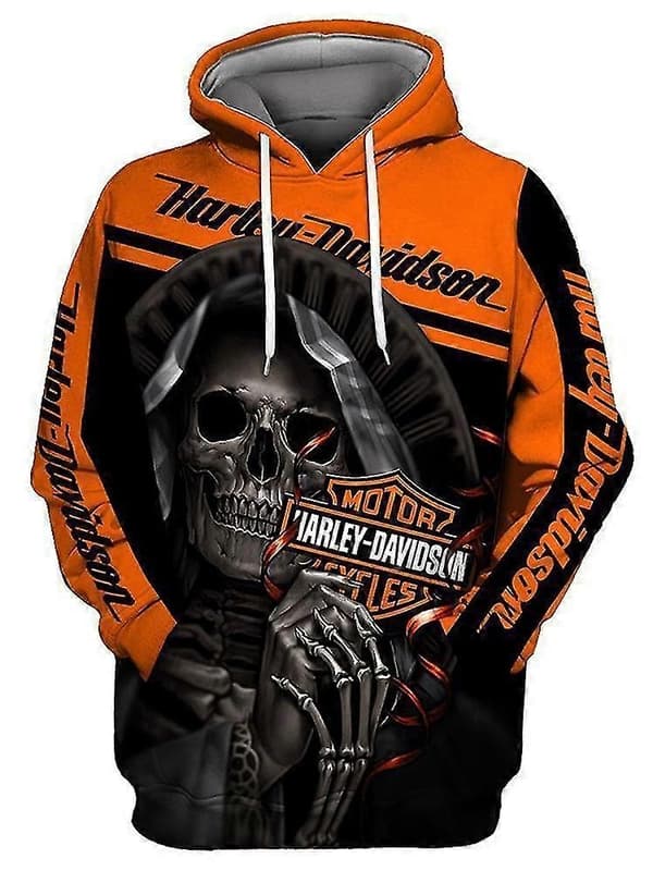 Herre Ny 3D Harley-Davidson Dame Hættetrøje Sweatshirt Hætte Jumper Pullover-WELLNGS S