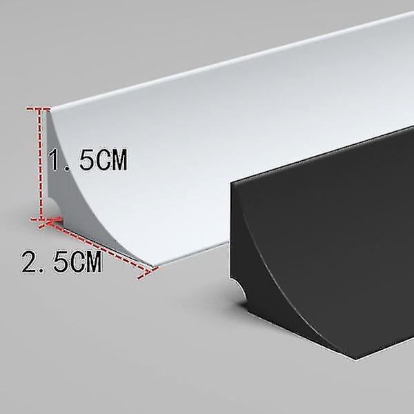 3m Silikon Vannstopper List Bøyelig Kjøkkenbenk Holder Baderom Dusjdemning Flomsperre Tørr og Våt Separering-WELLNGS white 200cm