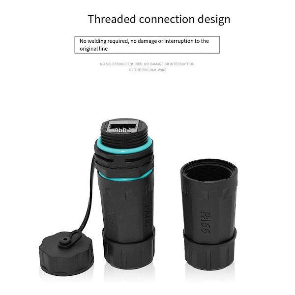 RJ45 Netværkskabel Connector - Vandafvisende IP68 Cat5/Cat6 Udendørs Støvbestandig Rj45 Ledningsforbindelse - WELLNGS