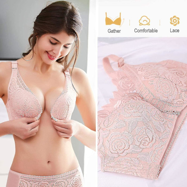 Floral Secrets Comfort Rose BH, Comfort Rose Lift BH, Foran Lukning Push Up Trådløs & Sømløs BH Cy-WELLNGS Black 34D