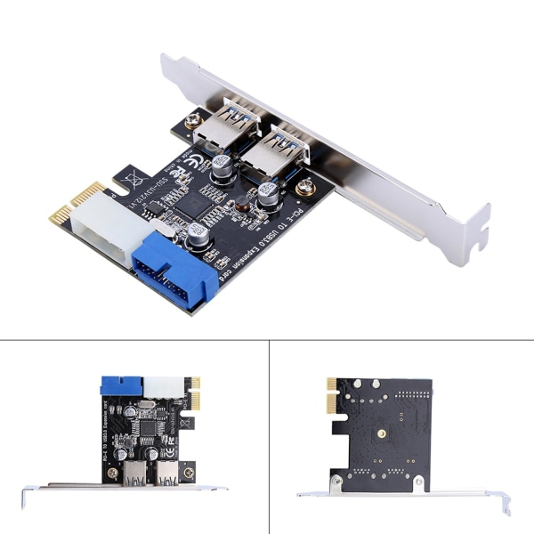 PCI-E till USB3.0 expansionskortsadapter med front 19PIN-gränssnitt - WELLNGS