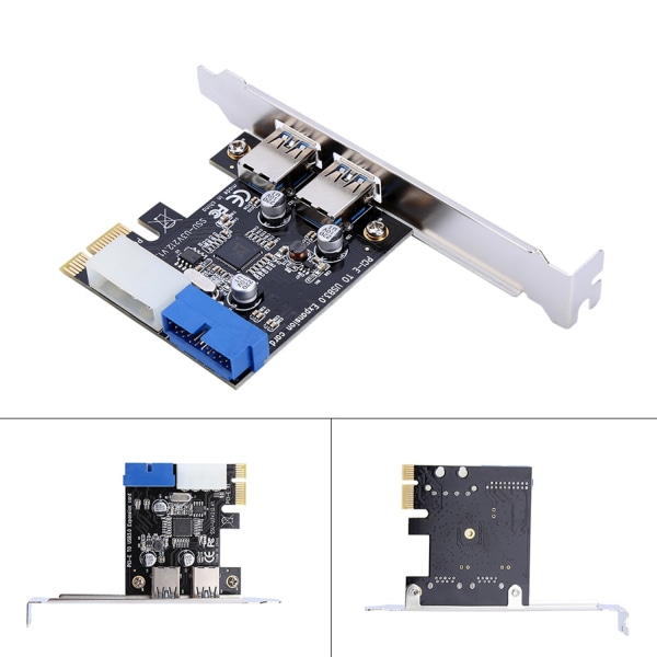 PCIE til USB3.0 udvidelseskortadapter med front 19PIN interface-WELLNGS