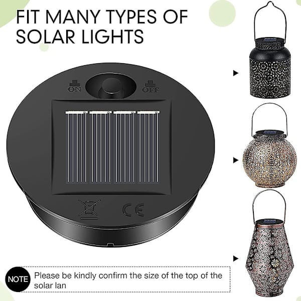 6 st solcellslampor ersättning topp 7 solcellslykta delar LED solpanel lykta lock lampor för Out-WELLNGS