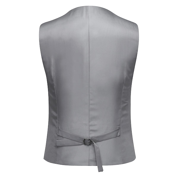 Allthemen Herre Dress 3-delt Business Solid Slim Fit Dressjakke&bukse&vest-WELLNGS Dark Gray S