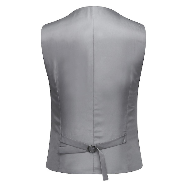 Allthemen miesten 3-osainen puku, yksivärinen slim fit -puku, takki, housut ja liivi - WELLNGS Dark Gray S