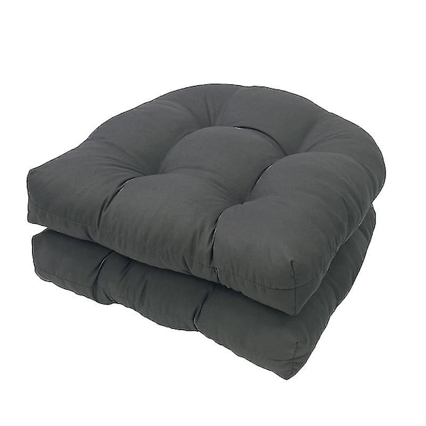 Utomhus stolsdynor set om 2, uteplatsmöbler golvdynor-WELLNGS dark grey