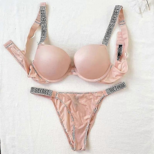 Seksikäs alusvaatesetti mukava naisten push-up rintaliivit Victoria's Secret alusvaatesetti naisten 2-osainen alusvaatesetti - WELLNGS Glossy follows6 80B