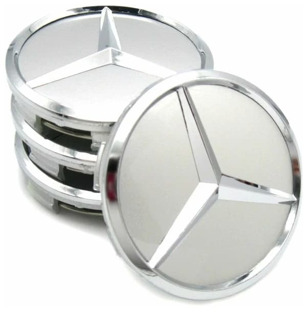 4Parts - M ercedes-B enz centrumkåpa/hjulemblem - Fordon 75mm Silver