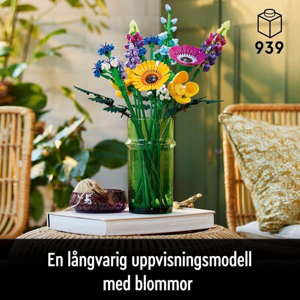 Højkvalitets 10313 Ikon Vildblomstbuket, inklusive lavendel og gerbera, Voksen Patchwork Sæt, Gave, Botanisk Samling, 2024 Sæt