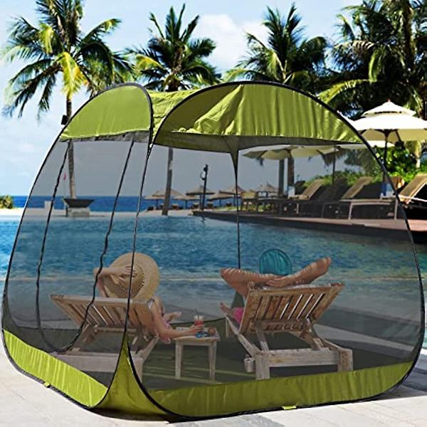 Gazebo Skärmrum Tak Camping Instant Pop-up Tält Andningsbart Nät Trädgård Resa Fest - WELLNGS Screen house