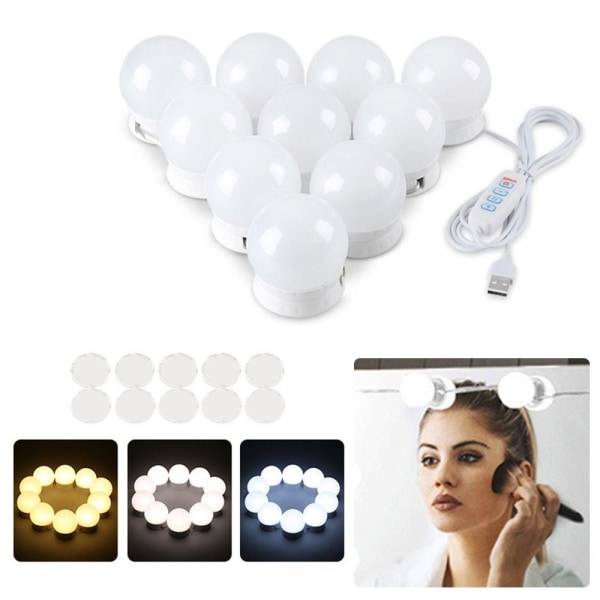10 LED-sminkspegellampor Dimbar LED-vägglampa Vanity-WELLNGS
