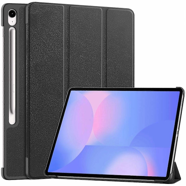 Kompatibelt med Samsung Galaxy Tab S10 FE+ Fodral Anti-Drop Läderställ Tablet Skydd - Röd-WELLNGS Black