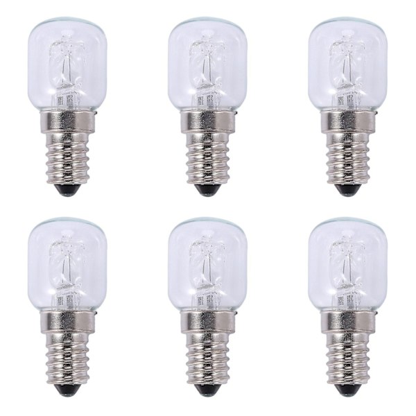 6x E14 Högtemperaturlampa 500 Grader 25w Halogen Bubbelugnslampa E14 250v 25w Kvartslampa - WELLNGS