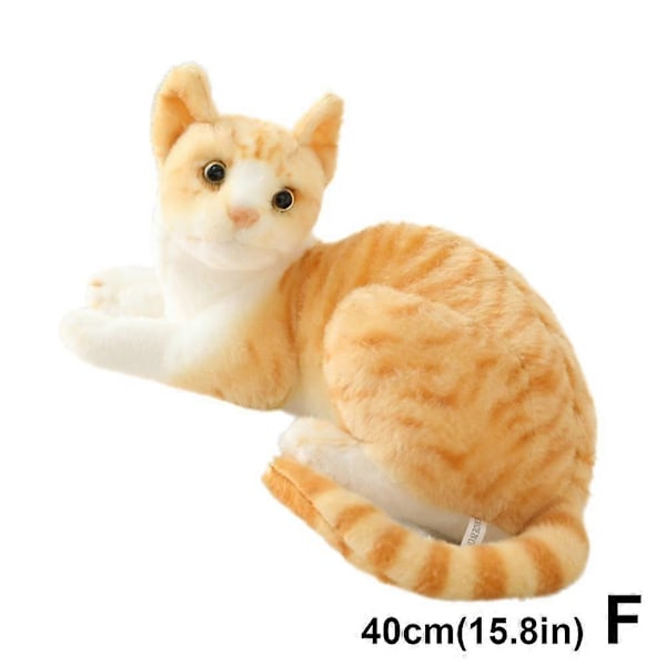 Livaktig utstoppet Siamese katt plysj leketøy Simulering Søt katt Kjæledyr leketøy Bursdagsgave-WELLNGS 40cm Orange cat