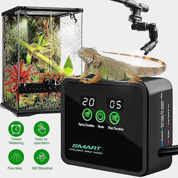 Vattentimer Intelligent Fogger Terrarier Luftfuktare Elektronisk Timer Automatisk Mist Regnskog Timing Spray System Kit Kontroll Sprinkler-WELLNGS with touch screen-US