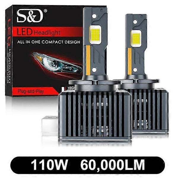 90000LM D3S LED D1S D2S D4S D5S D8S LED 140W Frontlys HID D1R D2R D3R D4R D5R D8R Pære Canbus Bil Lys Automatisk 6000K 12V 24V - WELLNGS 110W  60000LM D4S